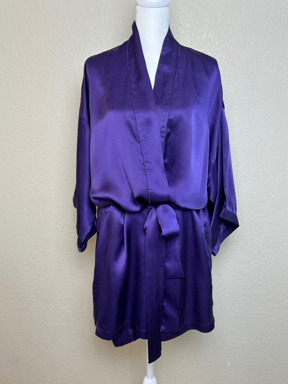 Alexa 100% Silk Tie Waist Mini Robe